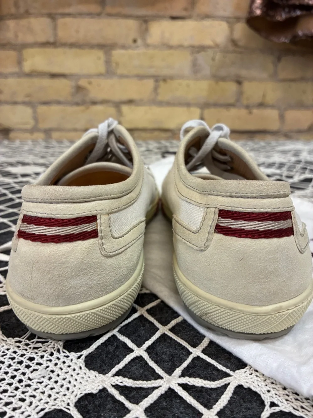 Bally 1851 Cream Canvas Low-Top Sneakers with Subtle Tan Trim, 6.5 - Picture 4 of 7